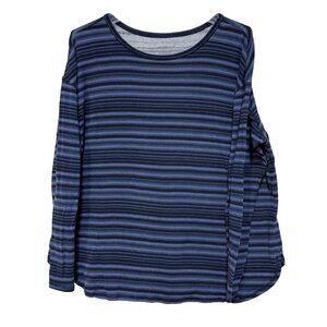 Westbound Woman 1X Top Shirt Blue Casual Relaxed Cotton Rayon Spandex Stretch